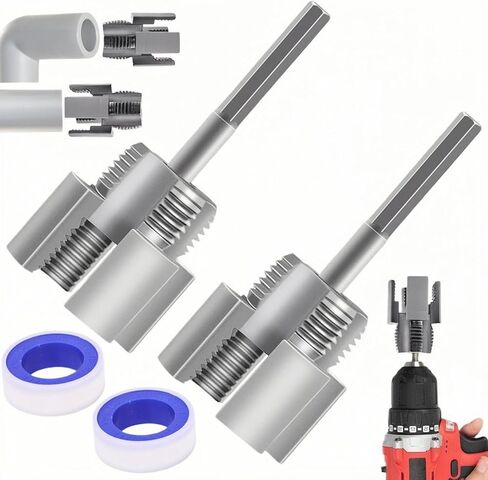 أداة خيط أنابيب PVC الداخلية والخارجية المتكاملة ، أداة قطع مؤشر ترابط أنابيب مزدوجة الوظيفة لأحجام الأنابيب 1/2 "و 3/4" ، مجموعة ترابط الأنابيب PVC لإصلاح المنزل (1/2 "+*3/4") in Saudi Arabia