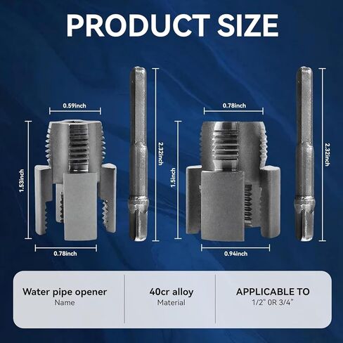 أداة خيط أنابيب PVC الداخلية والخارجية المتكاملة ، أداة قطع مؤشر ترابط أنابيب مزدوجة الوظيفة لأحجام الأنابيب 1/2 "و 3/4" ، مجموعة ترابط الأنابيب PVC لإصلاح المنزل (1/2 "+*3/4") in Saudi Arabia