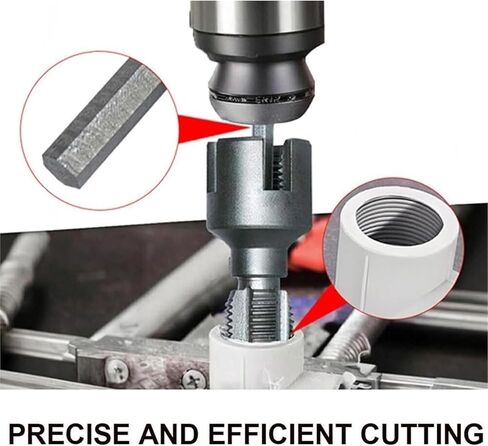 أداة خيط أنابيب PVC الداخلية والخارجية المتكاملة ، أداة قطع مؤشر ترابط أنابيب مزدوجة الوظيفة لأحجام الأنابيب 1/2 "و 3/4" ، مجموعة ترابط الأنابيب PVC لإصلاح المنزل (1/2 "+*3/4") in Saudi Arabia