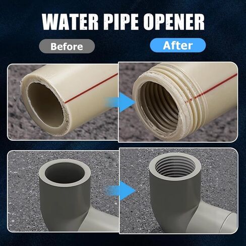 أداة خيط أنابيب PVC الداخلية والخارجية المتكاملة ، أداة قطع مؤشر ترابط أنابيب مزدوجة الوظيفة لأحجام الأنابيب 1/2 "و 3/4" ، مجموعة ترابط الأنابيب PVC لإصلاح المنزل (1/2 "+*3/4") in Saudi Arabia