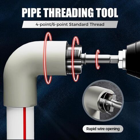 أداة خيط أنابيب PVC الداخلية والخارجية المتكاملة ، أداة قطع مؤشر ترابط أنابيب مزدوجة الوظيفة لأحجام الأنابيب 1/2 "و 3/4" ، مجموعة ترابط الأنابيب PVC لإصلاح المنزل (1/2 "+*3/4") in Saudi Arabia