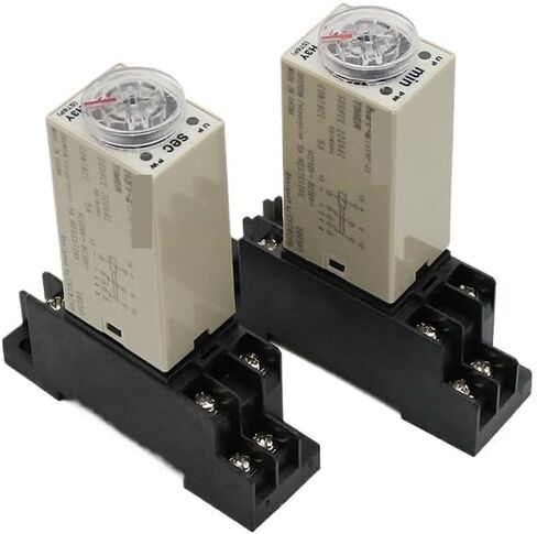 1pcs H3Y-2 AC 220V Delay Timer Time Relay Switch 0-30 Minute/Seconds Adjustable 5A with Base Socket Rotary Knob DPDT(Voltage AC 220V,0-3 Minute) in Saudi Arabia