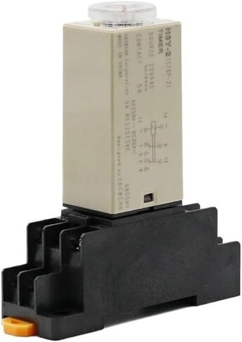 1pcs H3Y-2 AC 220V Delay Timer Time Relay Switch 0-30 Minute/Seconds Adjustable 5A with Base Socket Rotary Knob DPDT(Voltage AC 220V,0-3 Minute) in Saudi Arabia