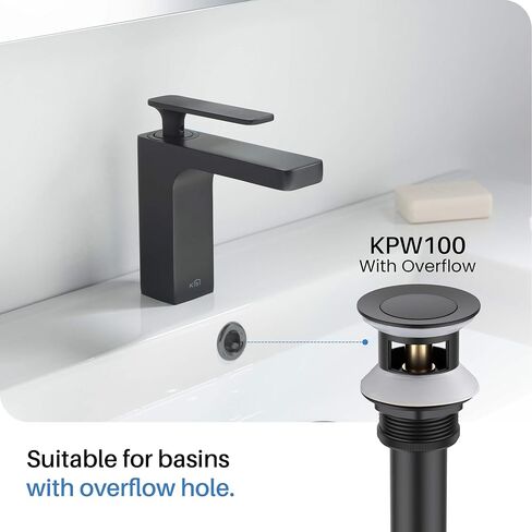 KIBI KBF1010 Solid Brass Single Handle Single Hole Circular X Faucet for Bathroom Sink with Pop Up Drain | High Arc Faucet Spout | Chrome Finish | Corrosion and Rust Resistant in Saudi Arabia