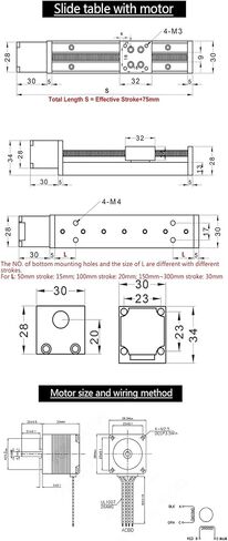 X y x z محور T-ty-ty-type الدليل الخطي Rail Mini Slide Table 50-300mm Stroke Nema11 28mm Stepper Motor (z-axis 50mm) in Saudi Arabia