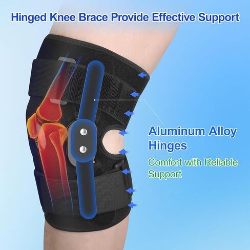 CHIYAN Hinged Knee Brace for Women Men, Open Patella Design with Dual Metal Side Stabilizers, Knee Immobilizer Support for Joint Pain Relief, Arthritis, Meniscus Tear, ACL, PCL, MCL in Saudi Arabia