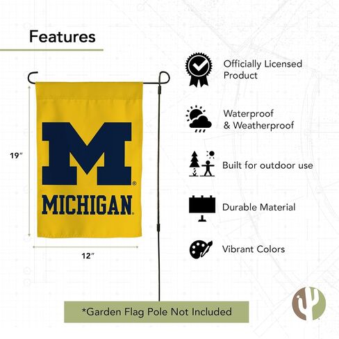 Desert Cactus University of Michigan UM Garden Flag – 19 x 12 inch Michigan Wolverines Banner, For Outdoor Display and Events (Design L) in Saudi Arabia