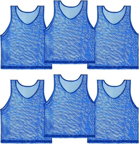 Pinnies Blue Pinnies Pennies - مجموعة من 6 تدريبات جماعية Jersey for Child Youth Teen Adult ، Pennies for Sports Youth in Saudi Arabia