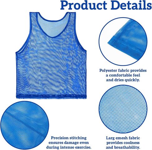Pinnies Blue Pinnies Pennies - مجموعة من 6 تدريبات جماعية Jersey for Child Youth Teen Adult ، Pennies for Sports Youth in Saudi Arabia