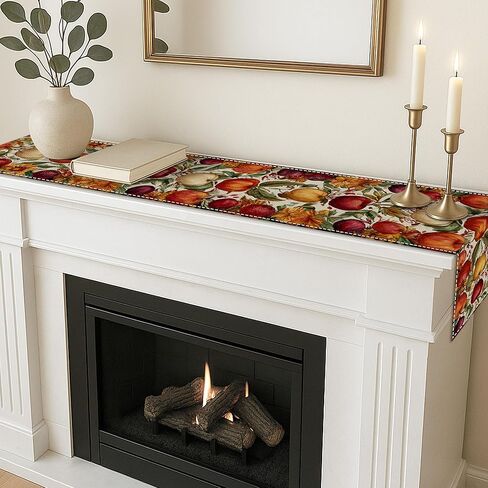 Autumn Fruit Table Runner,Vintage Harvest Apples Floral Autumn Kitchen Dining Decor for Home Family Dinners Holiday Gathering 13x72 Inch in Kuwait