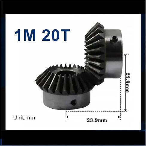 2pcs 1 Modulus 20 Teeth 1M 20T Bevel Gears Inner Hole 5mm 6mm 7mm 8mm Gear 90 Degree Transmission for Model Car Modification DIY(12mm) in Saudi Arabia