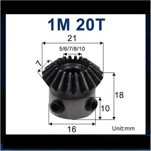 2pcs 1 Modulus 20 Teeth 1M 20T Bevel Gears Inner Hole 5mm 6mm 7mm 8mm Gear 90 Degree Transmission for Model Car Modification DIY(12mm) in Saudi Arabia