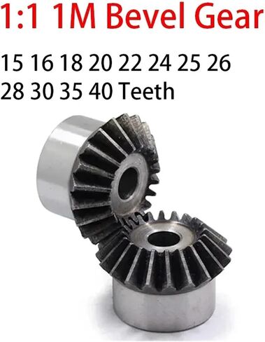 1pc 1m التروس المائل 15 16 18 20 22 24 25 ~ 40 أسنان 1: 1 90 درجة بزاوية ترس النقل المعدني زاوية 45# تصلب الصلب (1M 24 أسنان) in Saudi Arabia
