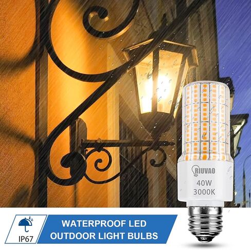 Led corn Light Bulbs 300W Equivalent Super Bright 5000Lm 3000K Warm White led Light Bulb E26/E27 Medium Base 40w Waterproof Led Bulb for Outdoor Indoor Lamp Bedroom Office Garage Warehouse-2 Pack. in Kuwait