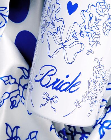 xo, Fetti White + Blue Bride Tumbler, 24 oz. | Bachelorette Supplies, Wedding Morning Drinkware, Bach Party Decorations, Bridesmaid Cup Gift in Saudi Arabia