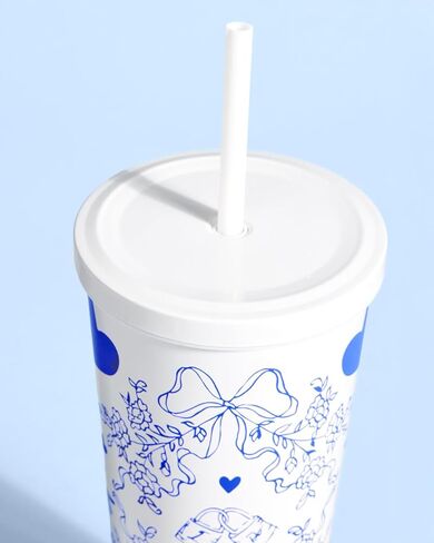xo, Fetti White + Blue Bride Tumbler, 24 oz. | Bachelorette Supplies, Wedding Morning Drinkware, Bach Party Decorations, Bridesmaid Cup Gift in Saudi Arabia