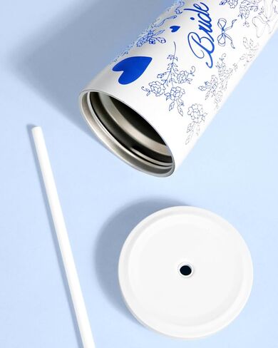 xo, Fetti White + Blue Bride Tumbler, 24 oz. | Bachelorette Supplies, Wedding Morning Drinkware, Bach Party Decorations, Bridesmaid Cup Gift in Saudi Arabia