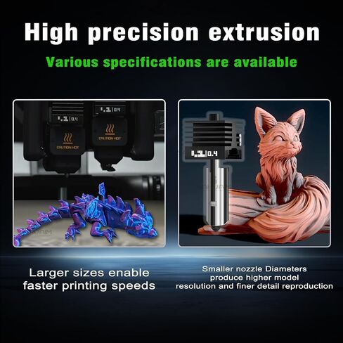 2Pcs Bamboo H2D/H2S/H2C/P2S Hotend with 0.4MM Hardened Steel Nozzle,High Speed ​​Precision and Direct Replacement Extruder Print Head for Bambu Lab H2/P2S 3D Printer Accessories in Kuwait