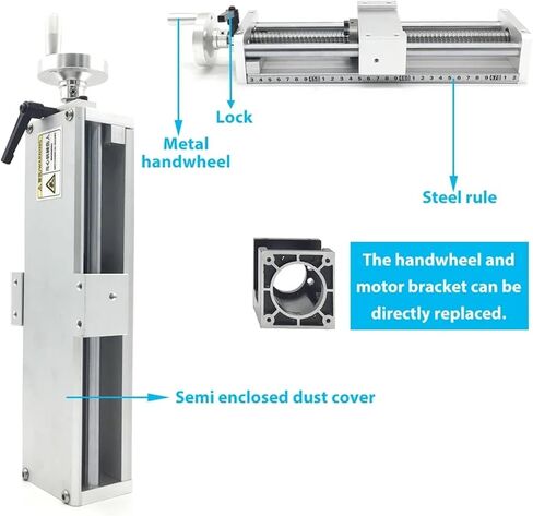 120 Wide Dust Cover Linear Guide Rail Table Semi Enclosed Module Sliding Table Manual Optical Axis 100~500mm Stroke X Y ZAxis(60 Motor Bracket) in Saudi Arabia