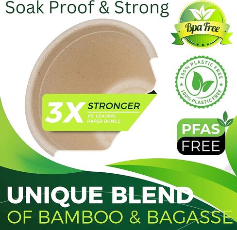 9oz Small Paper Bowls [100-Pack], Heavy Duty Disposable Bowls Perfect for Ice Cream,Fruits and Snacks, 100% Compostable Sample Bowls and Eco-Friendly Made from Bagasse in Saudi Arabia