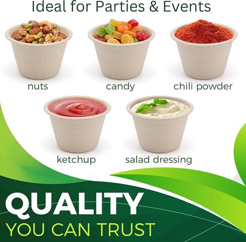 9oz Small Paper Bowls [100-Pack], Heavy Duty Disposable Bowls Perfect for Ice Cream,Fruits and Snacks, 100% Compostable Sample Bowls and Eco-Friendly Made from Bagasse in Saudi Arabia