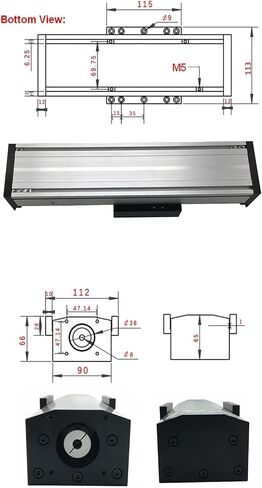 Fully Enclosed Module 90mm Sliding Table 100~1000mm 4*MGN12C 1605/1610 Linear Rail Nema23 Stepper Motor Kit(57mm Motor Bracket,SFU1605-100MM) in Saudi Arabia