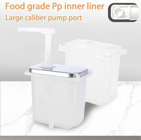 6.34 Quart Condiment Dispenser Pump,Syrup Pump Dispenser with Measuring Cup, Large Capacity Detachable Leak-Proof Design for Sauce, Honey, Syrup,Soy Sauce,Mustard,Cheese (2.11 QT, 3 pumphead) in Saudi Arabia