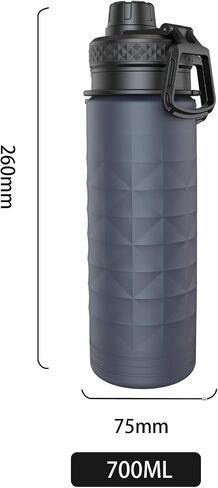 Collapsible Water Bottles, BPA Free 700ml/24oz Silicone Foldable Water Bottle, Portable Sport Water Bottle for Travel Camping Hiking Cycling Yoga Outdoor Adventures (Grey) in Saudi Arabia