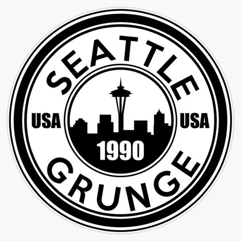 Seattle Grunge Vinyl Waterproof Sticker Decal Car Laptop Wall Window Bumper Sticker 5" in Saudi Arabia