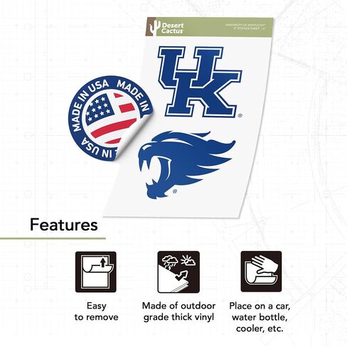 Desert Cactus University of Kentucky Sticker Wildcats UK Big Blue Vinyl Secal Lacal Bottop Bottle Carbook ( in Saudi Arabia