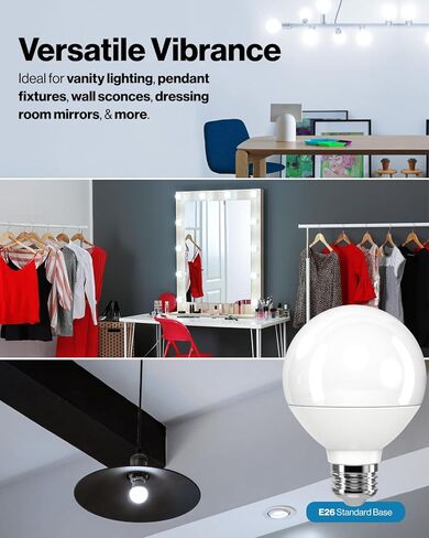 Sunco 12 Pack G25 LED Light Bulbs, Globe Vanity Lights for Bathroom High Output, 1000 LM, 11W (100W Equivalent), 5000K Daylight, Dimmable, E26 Base, Round Frosted Decorative Bulb UL. in Kuwait
