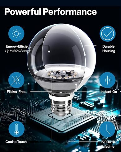 Sunco 12 Pack G25 LED Light Bulbs, Globe Vanity Lights for Bathroom High Output, 1000 LM, 11W (100W Equivalent), 5000K Daylight, Dimmable, E26 Base, Round Frosted Decorative Bulb UL. in Kuwait