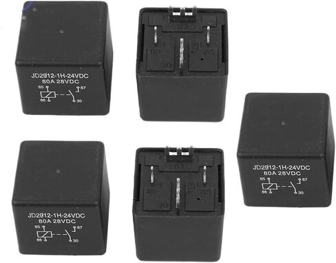 DC 12V 24V Coil 80A 4 Pins SPST Vehicle Car Security Power Relay 5pcs(DC12V) in Saudi Arabia