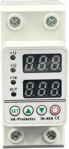 40A 63A 80A DIN RAIN DANEW DIANTALE DISTLAY قابلة للتعديل على التيار الجهد وتحت جهاز حماية الجهد 220V 230V ترحيل واقي (63A) in Saudi Arabia