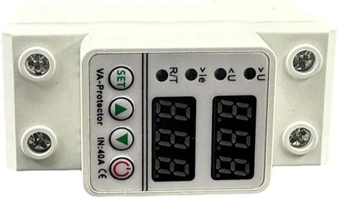 40A 63A 80A DIN RAIN DANEW DIANTALE DISTLAY قابلة للتعديل على التيار الجهد وتحت جهاز حماية الجهد 220V 230V ترحيل واقي (63A) in Saudi Arabia