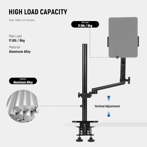 NEEWER Desk Stand with 2 Telescopic Boom Arms Phone Holder for Mic Camera Webcam Ring Light, Desktop Overhead Microphone Mount with C Clamp, Ball Heads, Screw Adapter, Cleaning Cloth, TL253A+DS001 in Saudi Arabia