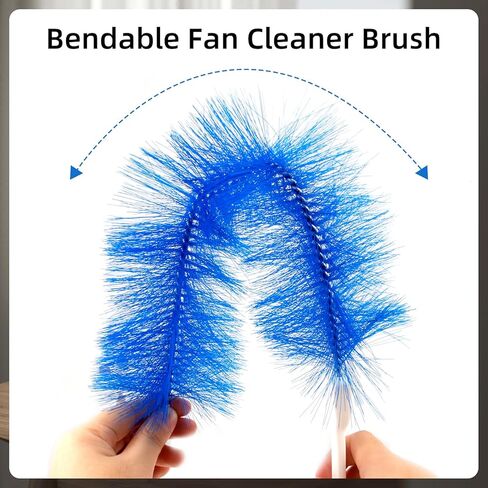 فرشاة تنظيف المروحة 2PCS ، 15.7 × 4 بانحني ، مروحة فرشاة ، وفرشاة ، وفرشاة تنظيف قابلة لإعادة الاستخدام لمحبي الجدول المحمولة لتنظيف المروحة in Kuwait