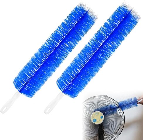 فرشاة تنظيف المروحة 2PCS ، 15.7 × 4 بانحني ، مروحة فرشاة ، وفرشاة ، وفرشاة تنظيف قابلة لإعادة الاستخدام لمحبي الجدول المحمولة لتنظيف المروحة in Kuwait
