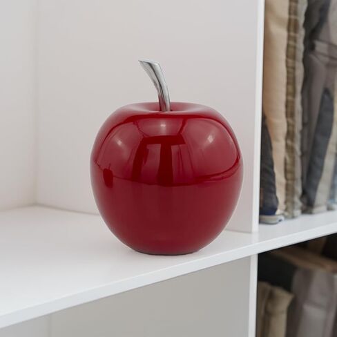 Modern Day Accents 3962 Red Small Manzano Rojo, Apple, Fruit, Tabletop, Accents, Transitional, Teacher, School, Décor, Desk, Silver Stem, Aluminum, L x 4.5" W x 6" H in Kuwait