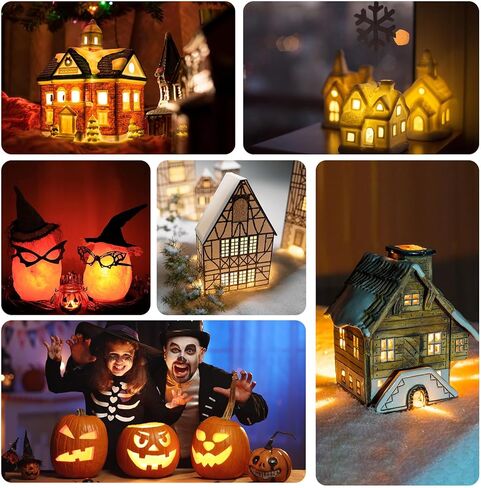 سلك ملحق مونارد مع مصباح مصباح C7 LED ، سلك 6 أقدام مع مفتاح التشغيل/إيقاف تشغيله لمنزل قرية عيد الميلاد ، قرع الهالوين ، قالب ضربة ، أضواء ليلية ، أشجار الخزف العطل ، مشاريع حرفية ، 2 عبوة in Kuwait