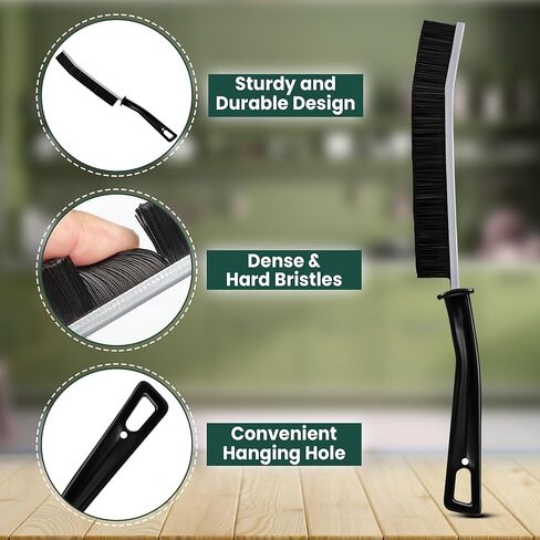 مجموعة فرشاة تنظيف Crevice - 3pcs أدوات تنظيف الخشور الصلبة للجص ، وأرضيات البلاط ، والثغرات والمساحات الضيقة - فرشاة فرك صغيرة الجص لتنظيف الحمام ، والاستحمام ، ومسارات النوافذ ، ومطبخ in Kuwait
