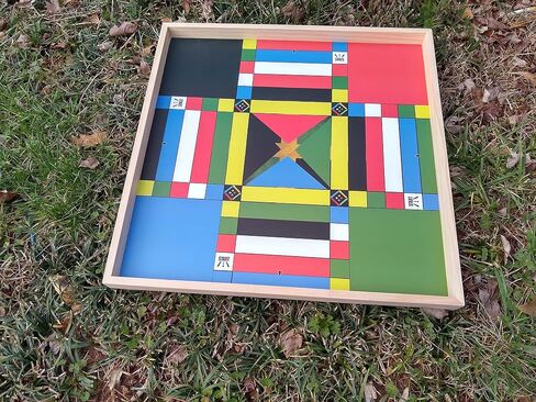 جامايكي لودو الطبعة الأصلية | 24in × 24in لعبة لوحة | النشاط الليلي للعبة العائلية | متعة متعددة اللاعبين الترفيه (4 لاعبين ، تتراوح أعمارهم بين 6+) in Saudi Arabia