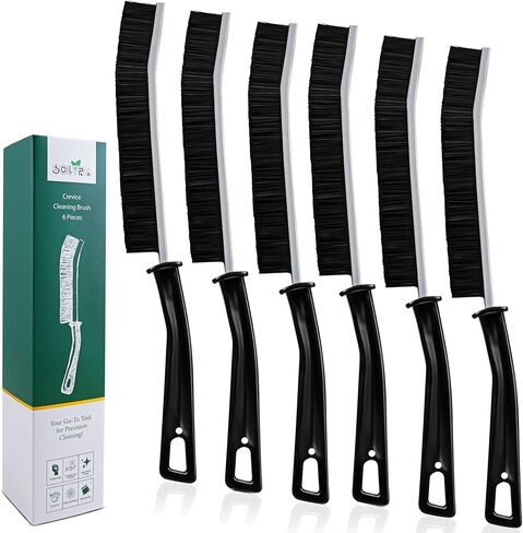 مجموعة فرشاة تنظيف Crevice - 3pcs أدوات تنظيف الخشور الصلبة للجص ، وأرضيات البلاط ، والثغرات والمساحات الضيقة - فرشاة فرك صغيرة الجص لتنظيف الحمام ، والاستحمام ، ومسارات النوافذ ، ومطبخ in Kuwait