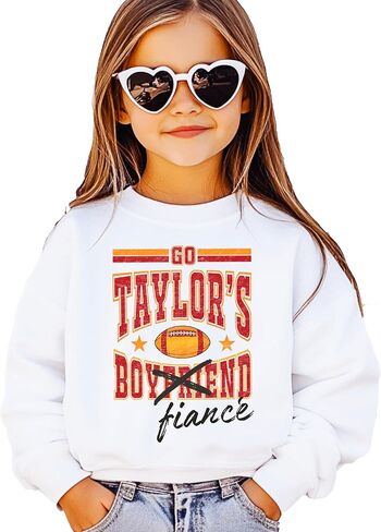 Olive Loves Apple Go Taylor's Fiance Crossed Out Boyfriend Sweatshirt for Women, Teens & Kids Football Sweater in Saudi Arabia