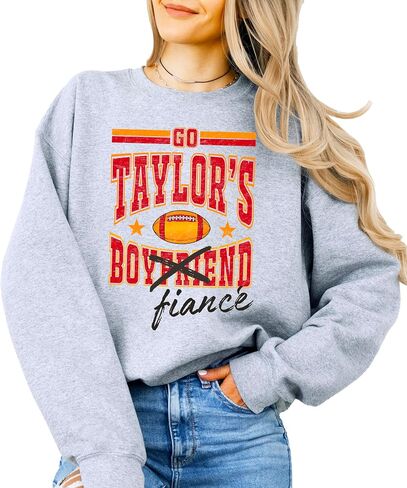 Olive Loves Apple Go Taylor's Fiance Crossed Out Boyfriend Sweatshirt for Women, Teens & Kids Football Sweater in Saudi Arabia