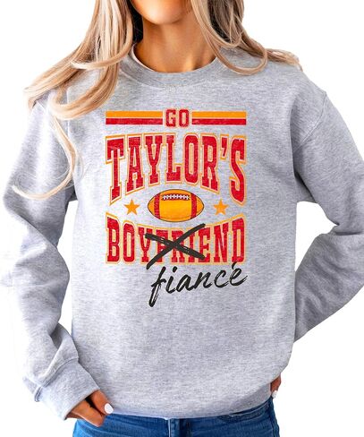 Olive Loves Apple Go Taylor's Fiance Crossed Out Boyfriend Sweatshirt for Women, Teens & Kids Football Sweater in Saudi Arabia