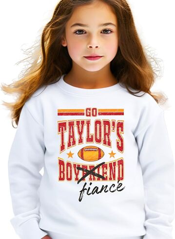 Olive Loves Apple Go Taylor's Fiance Crossed Out Boyfriend Sweatshirt for Women, Teens & Kids Football Sweater in Saudi Arabia