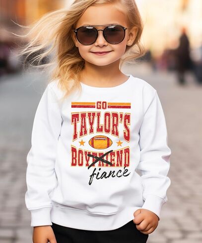 Olive Loves Apple Go Taylor's Fiance Crossed Out Boyfriend Sweatshirt for Women, Teens & Kids Football Sweater in Saudi Arabia
