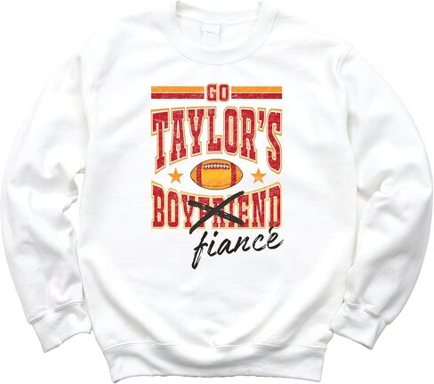 Olive Loves Apple Go Taylor's Fiance Crossed Out Boyfriend Sweatshirt for Women, Teens & Kids Football Sweater in Saudi Arabia