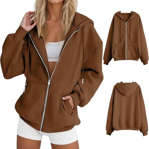 Zip Up Hoodie Women Sweatshirts ascertize 2025 خريف الشتاء الموضة طويلة الأكمام الطويلة خفيفة الوزن y2k مقنع in Kuwait
